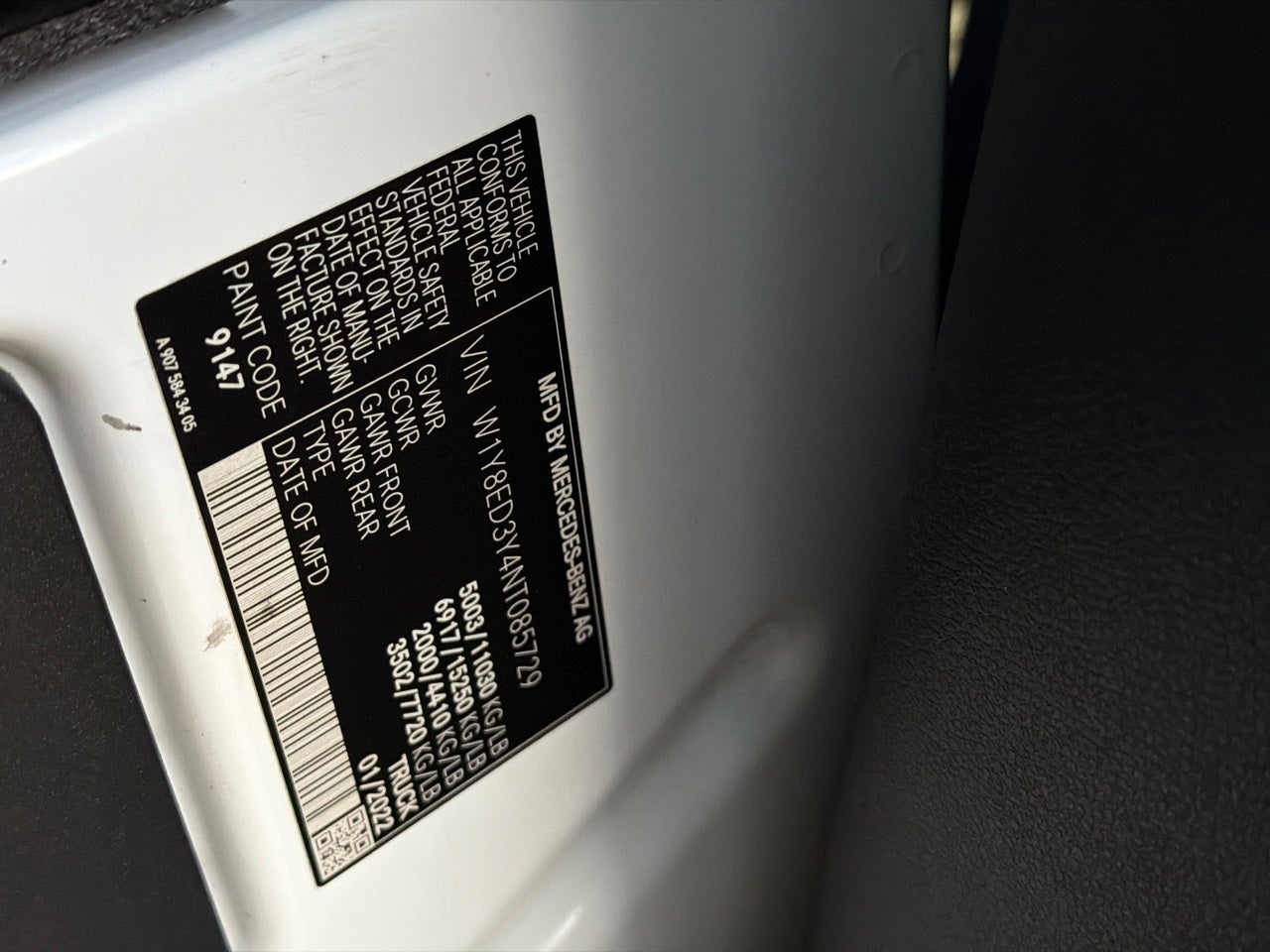 2022 Mercedes-Benz Sprinter 3500 Cargo 170 WB High Roof