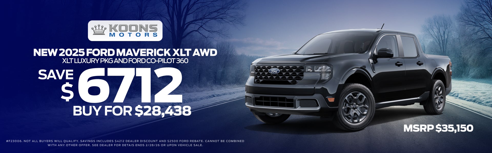 Maverick XLT AWD Savings