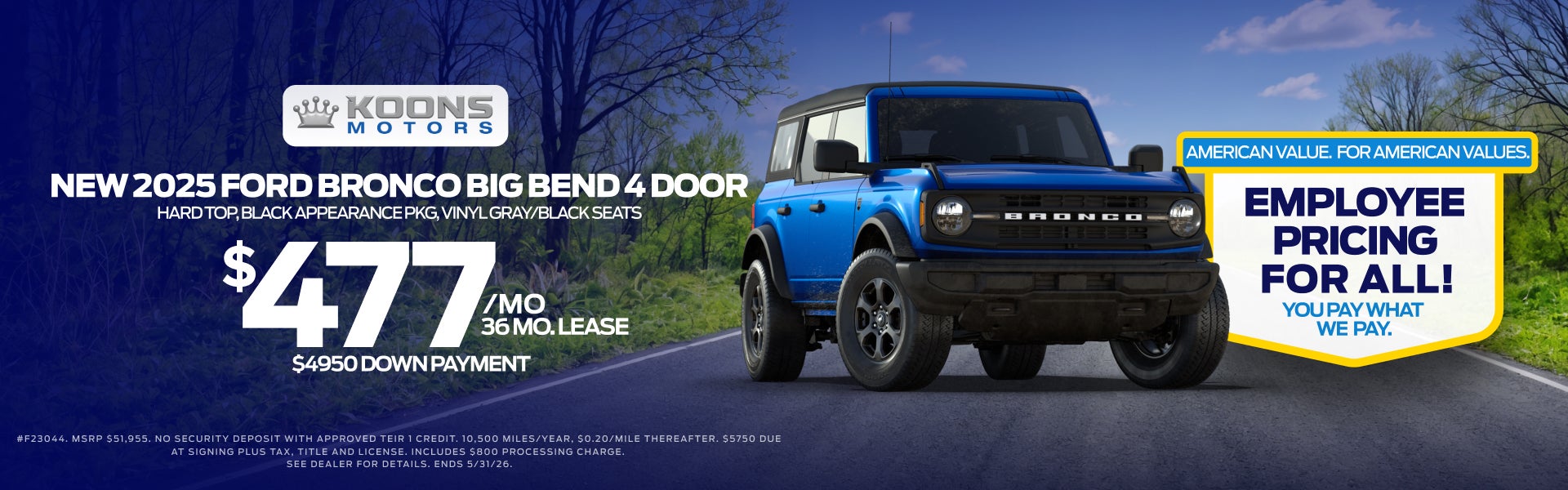 Bronco Bug Bend Lease