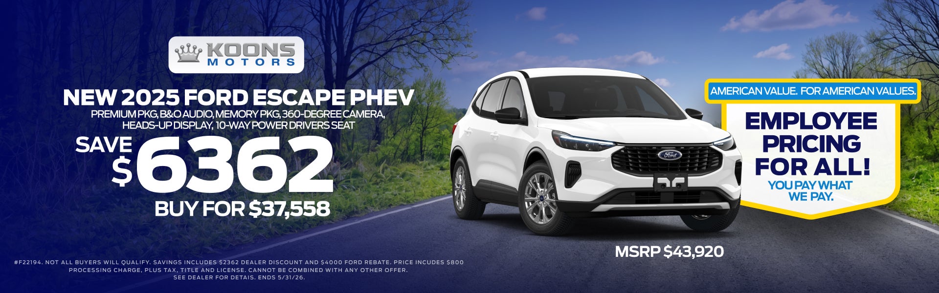 New 2025 Ford Escape PHEV