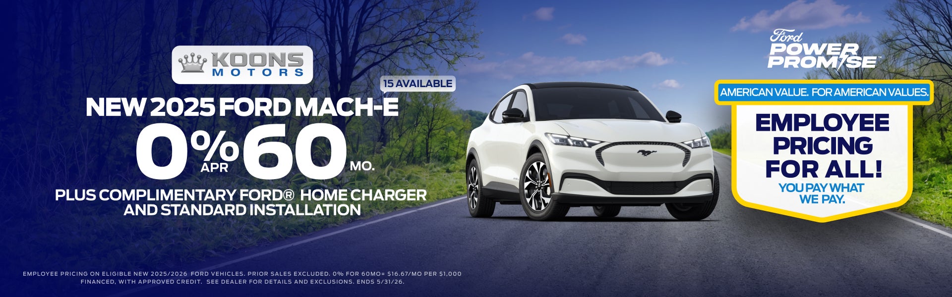 0% for 60mo on Mach-e
