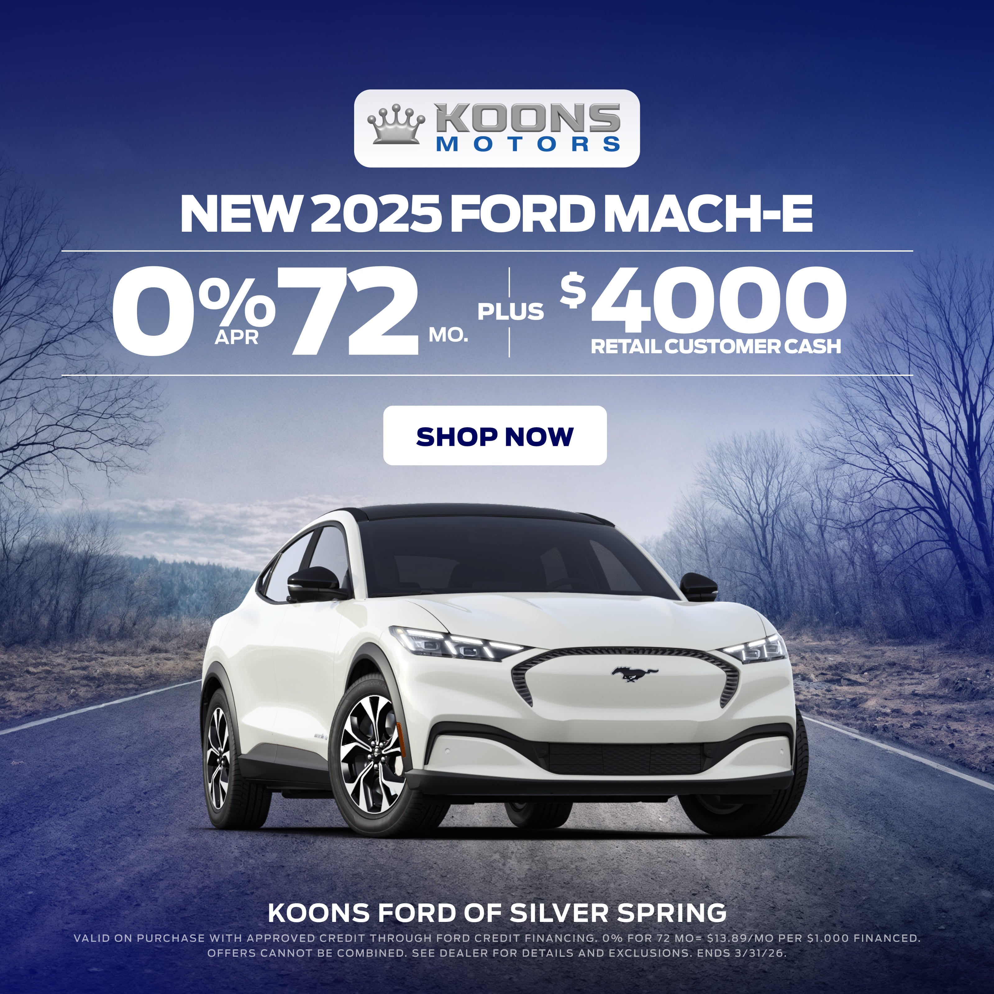 Ford Mach-e 0% + savings